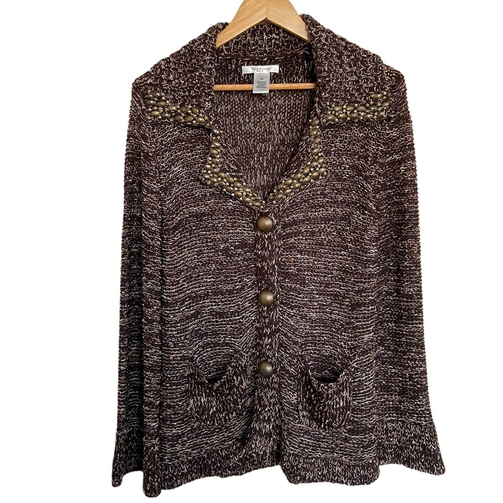 Vertigo Paris Embellished Speckled Cardigan